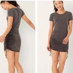 PINK Victoria's Secret Charcoal Short Sleeve Adjustable Scrunch Mini Dress sz:S